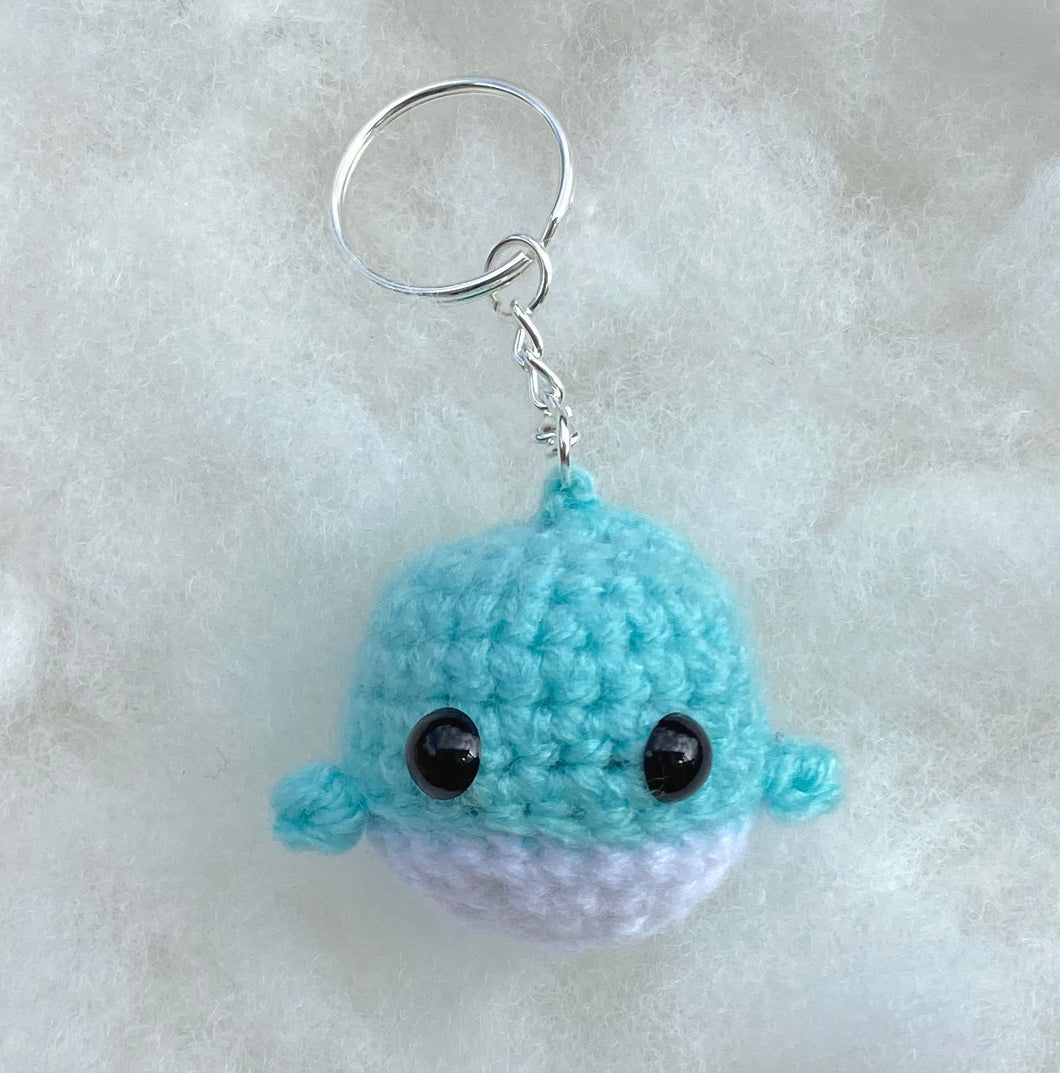 Whale Keychain Aqua