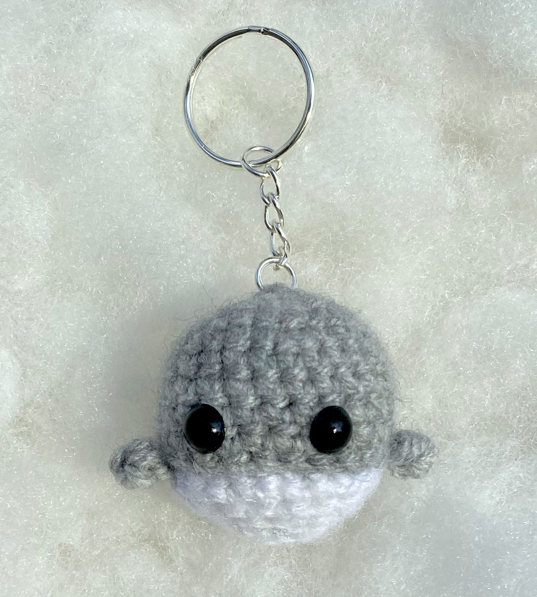 Whale Keychain Light Grey