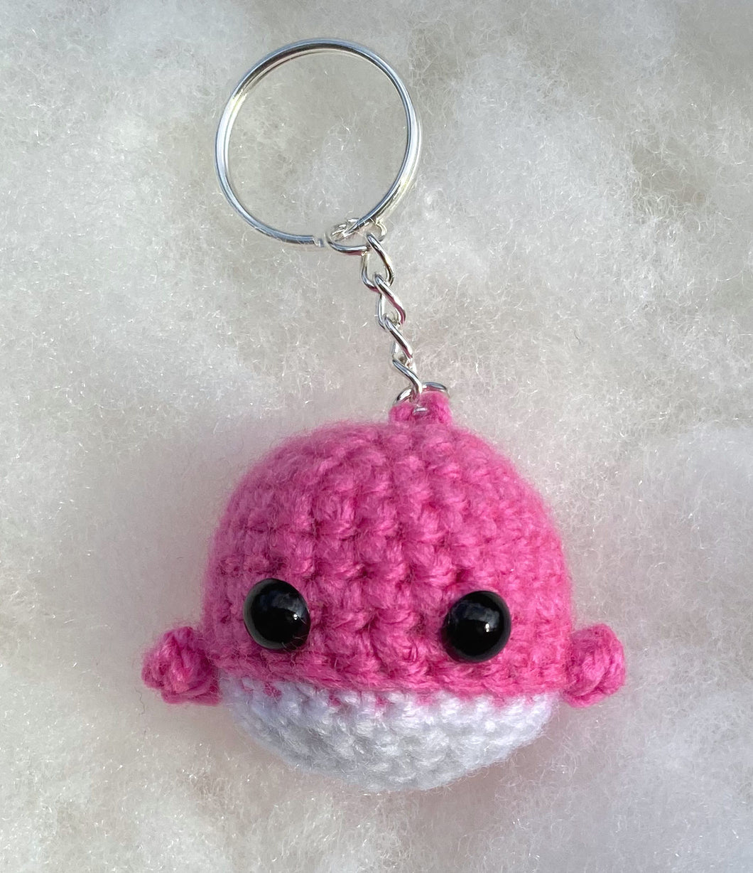 Whale Keychain Hot Pink