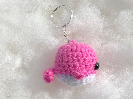 Whale Keychain Hot Pink